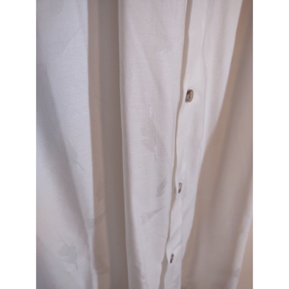 Hart Shaffner Marx Men's XL Shirt White Short Sleeve Button Feather Pattern NWT - Picture 3 of 12